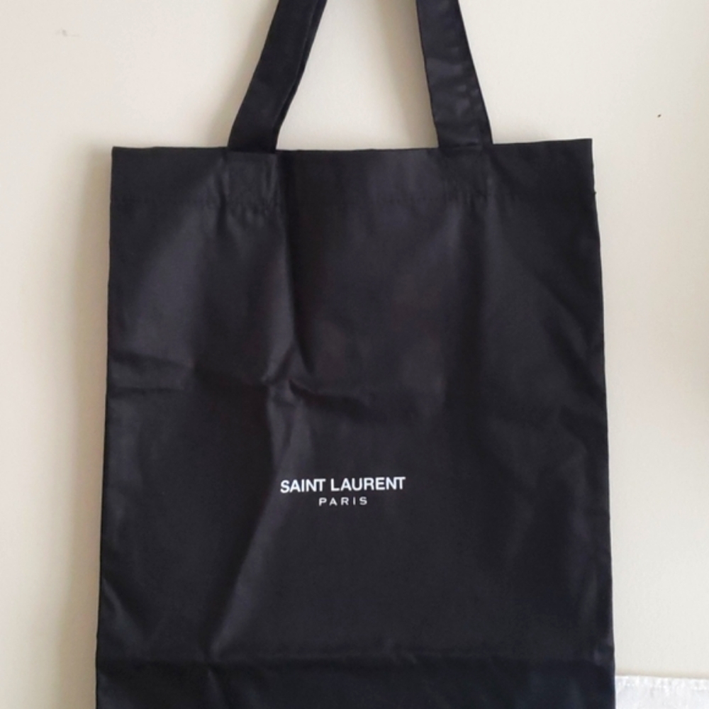 Saint Laurent Black Fabric Tote Bag